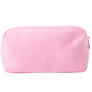 Pink nylon pouch for custom initials or monogram embroidery, gift idea by Sprinkled With Pink