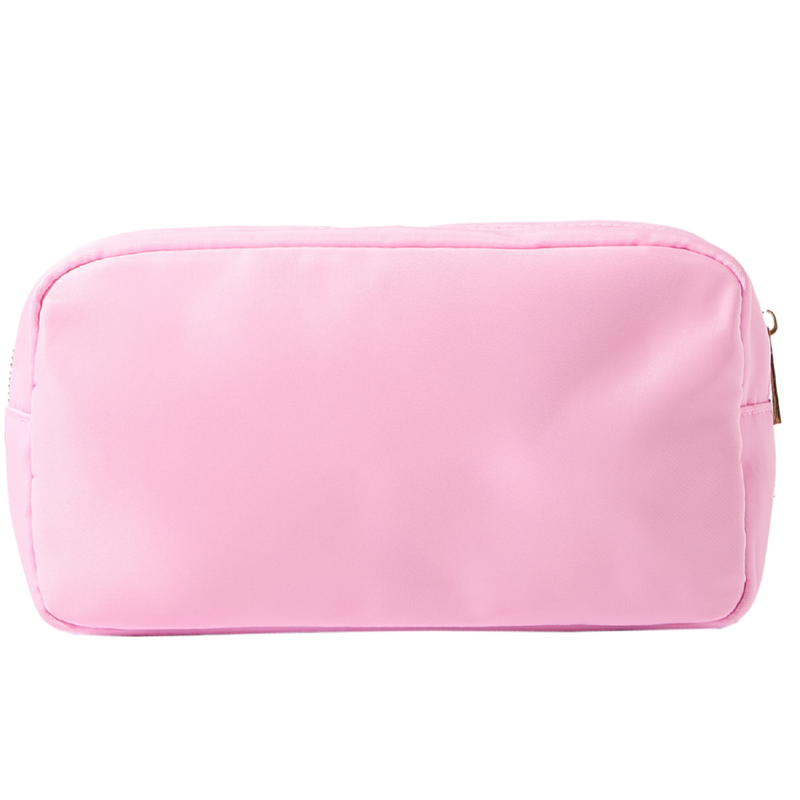Pink nylon pouch for custom initials or monogram embroidery, gift idea by Sprinkled With Pink