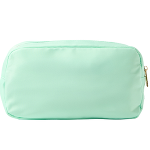 Mint nylon pouch with a clean design, ready for a custom monogram by Sprinkled With Pink