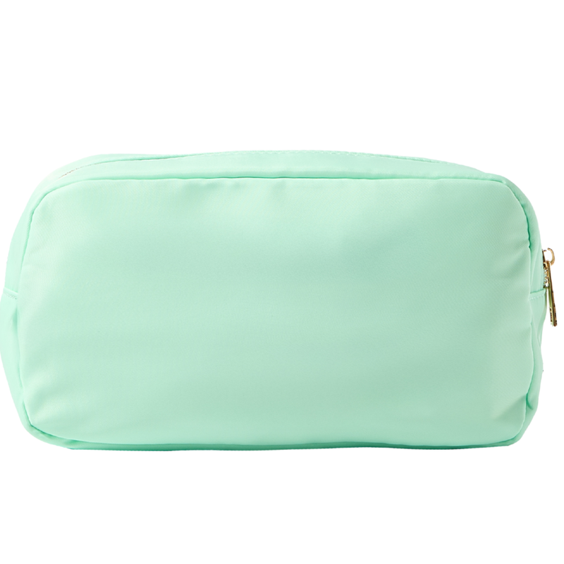 Mint nylon pouch with a clean design, ready for a custom monogram by Sprinkled With Pink