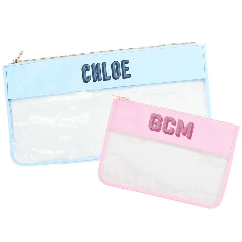 Embroidered Nylon Clear Pouch