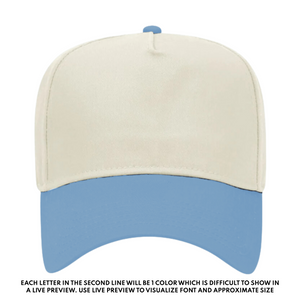 Blank Personalized Teacher Trucker Hat – @PBANDJ4THGRADE x SWP in cream front panels with baby-blue mesh brim