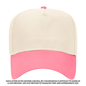Blank Personalized Teacher Trucker Hat – @PBANDJ4THGRADE x SWP in cream front panels with hot-pink curved brim