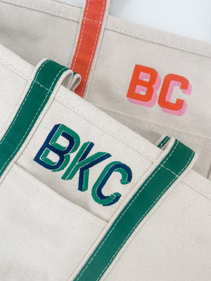 Embroidered Monogram Boat Tote - Sprinkled With Pink #bachelorette #custom #gifts