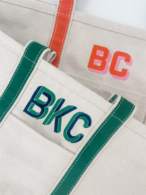 Embroidered Monogram Boat Tote - Sprinkled With Pink #bachelorette #custom #gifts