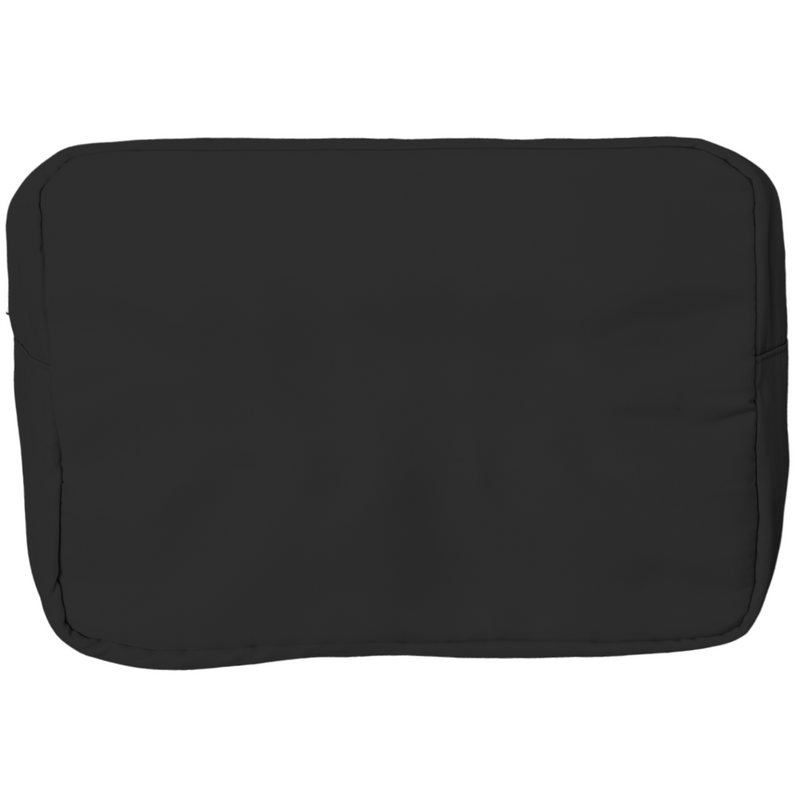Extra large nylon pouch with structured silhouette and zip top shown in black