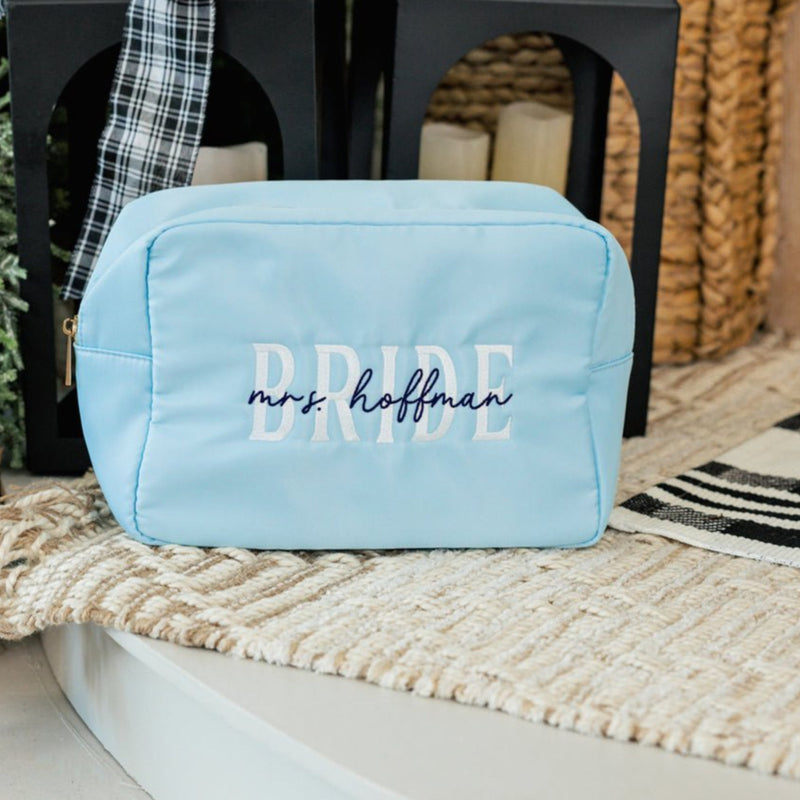 Bride Embroidered Extra Large Nylon Pouch