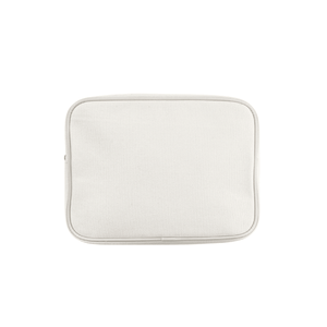 Extra-large white canvas pouch, no trim, product shot on white background