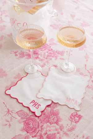 Classic Scalloped Cocktail Napkins (Set of 4)