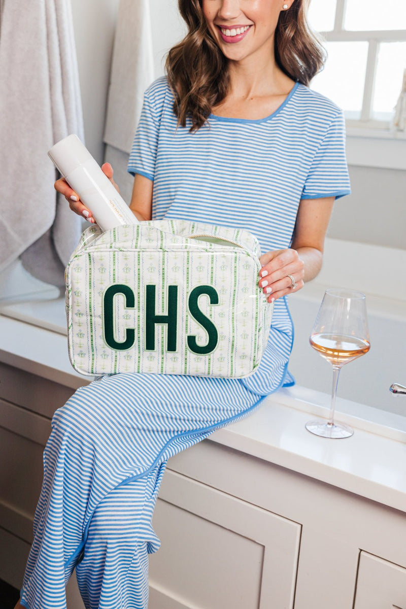 Clear Coated Extra Large Pouch with Applique