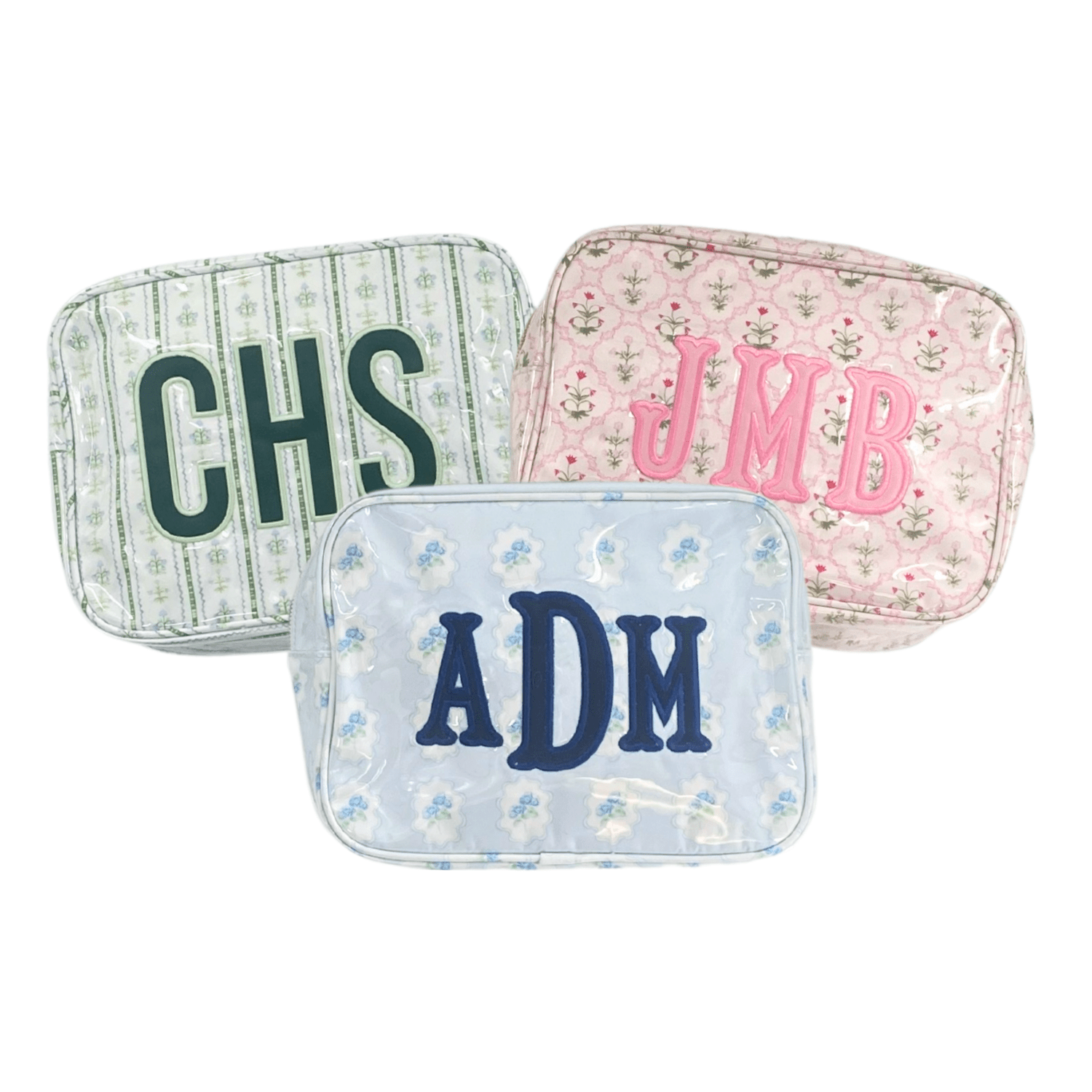 Clear Coated Extra Large Pouch with Applique