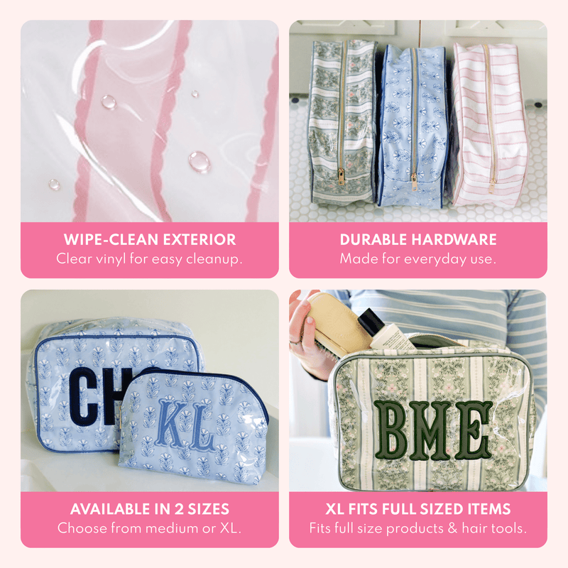 Clear Coated Pouch - Appliqué