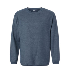 Navy corded sweatshirt on white background