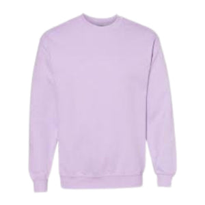 Lavender fleece sweatshirt from Sprinkled with Pink, designed for a cozy and relaxed fit. Made from a soft cotton-polyester blend, this pastel-hued sweatshirt is part of a customizable collection, ideal for monogramming and personal styling. A perfect wardrobe staple for layering and gifting.