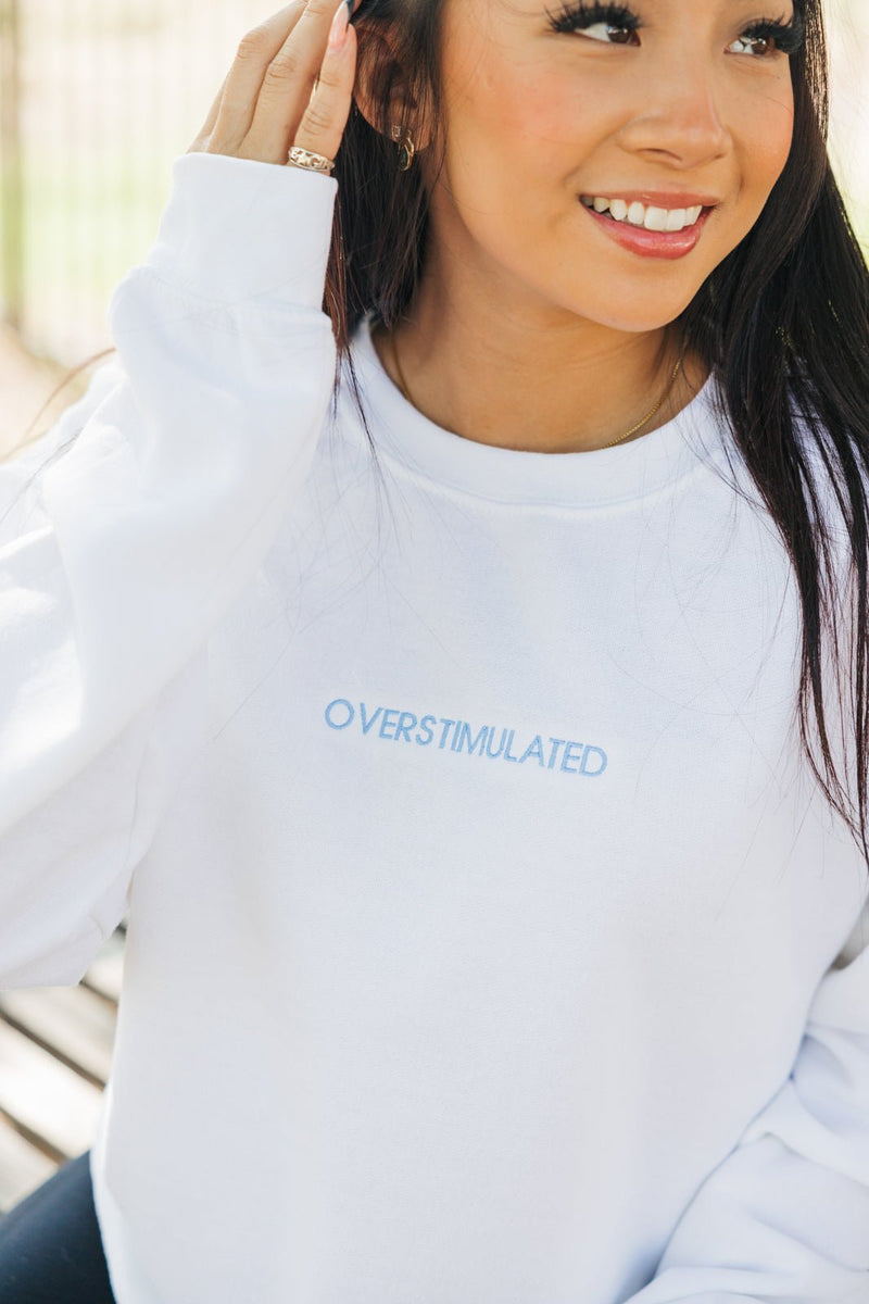 Personalized embroidered sweatshirt featuring custom monogram detail