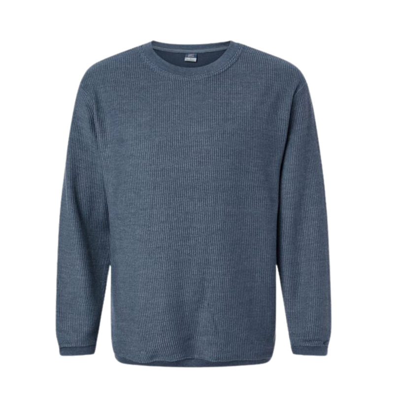 A cozy navy corded sweatshirt from Sprinkled with Pink’s Personalized Sweatshirt Set, featuring a textured ribbed design for a stylish, oversized fit. Made from a soft cotton-polyester corduroy knit blend, this sweatshirt is perfect for layering and offers a relaxed, vintage-inspired look. Available in multiple colors and customizable with initials or monograms, making it a great personalized gift or matching set option.