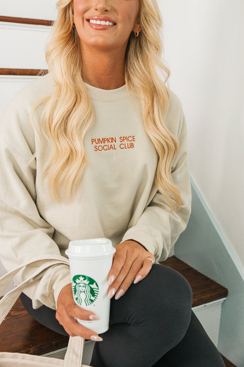 Custom embroidered sweatshirt with personalized monogram, cozy everyday pullover