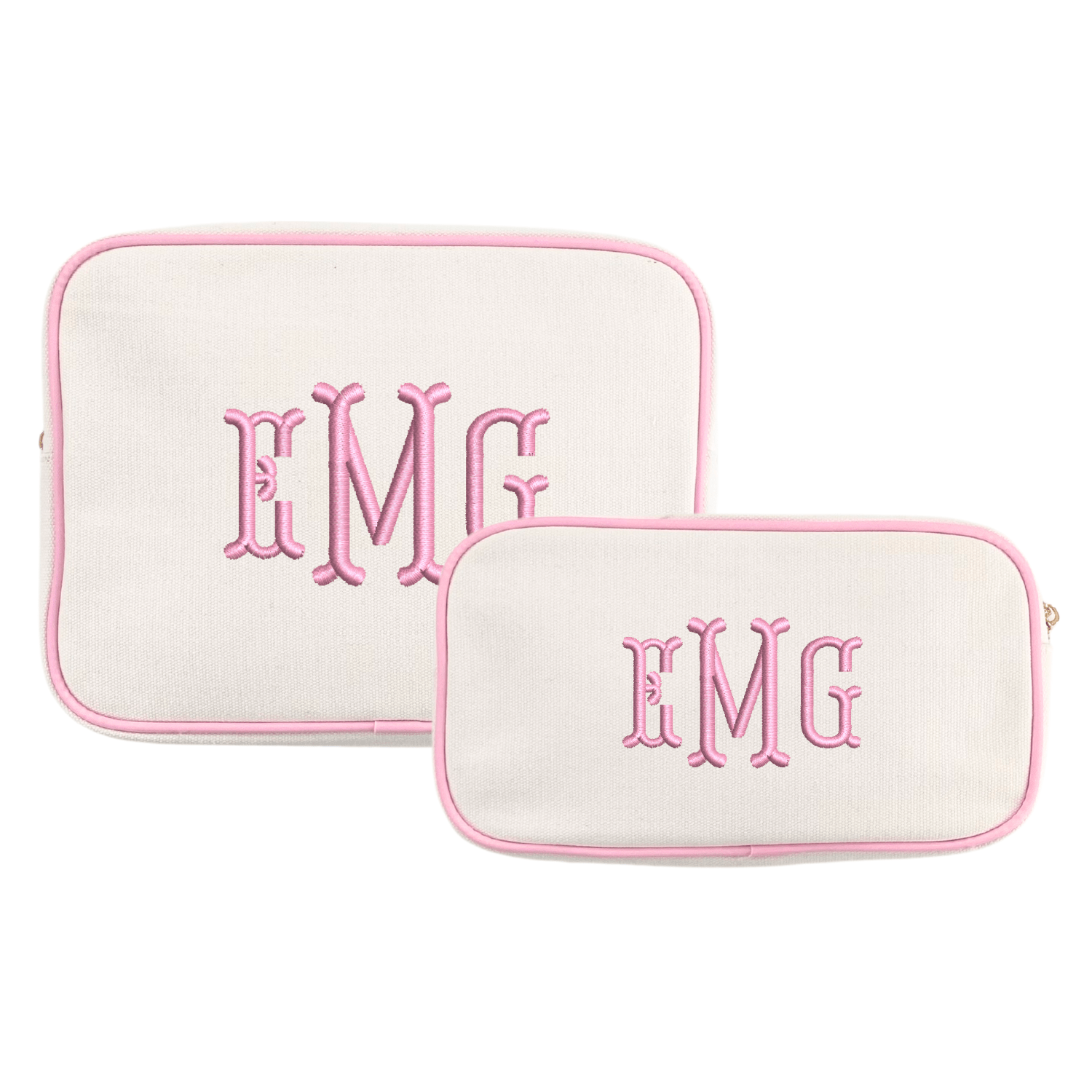 Embroidered Canvas Pouch Bundle (Large & Extra Large)
