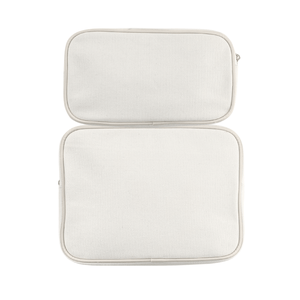 Large and extra-large white canvas pouches.