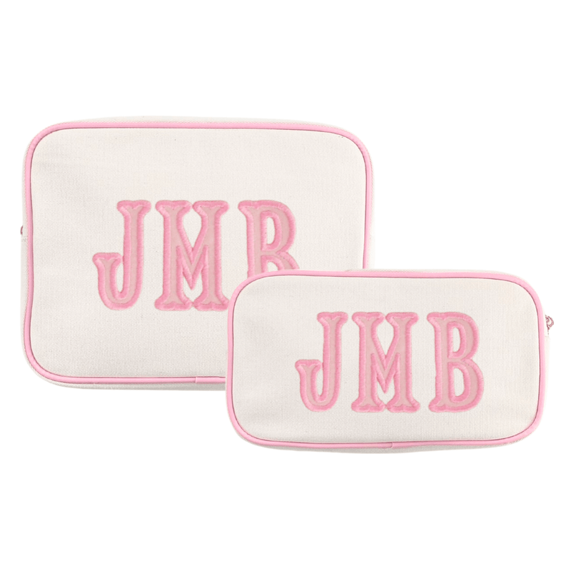 Embroidered Canvas Pouch with Applique Bundle (Large & Extra Large)