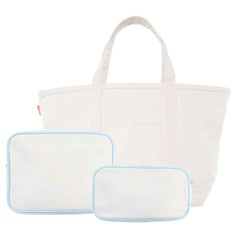 Embroidered Canvas Tote & Pouches with Applique Bundle