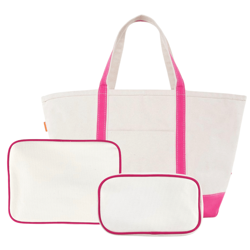 Embroidered Canvas Tote & Pouches with Applique Bundle
