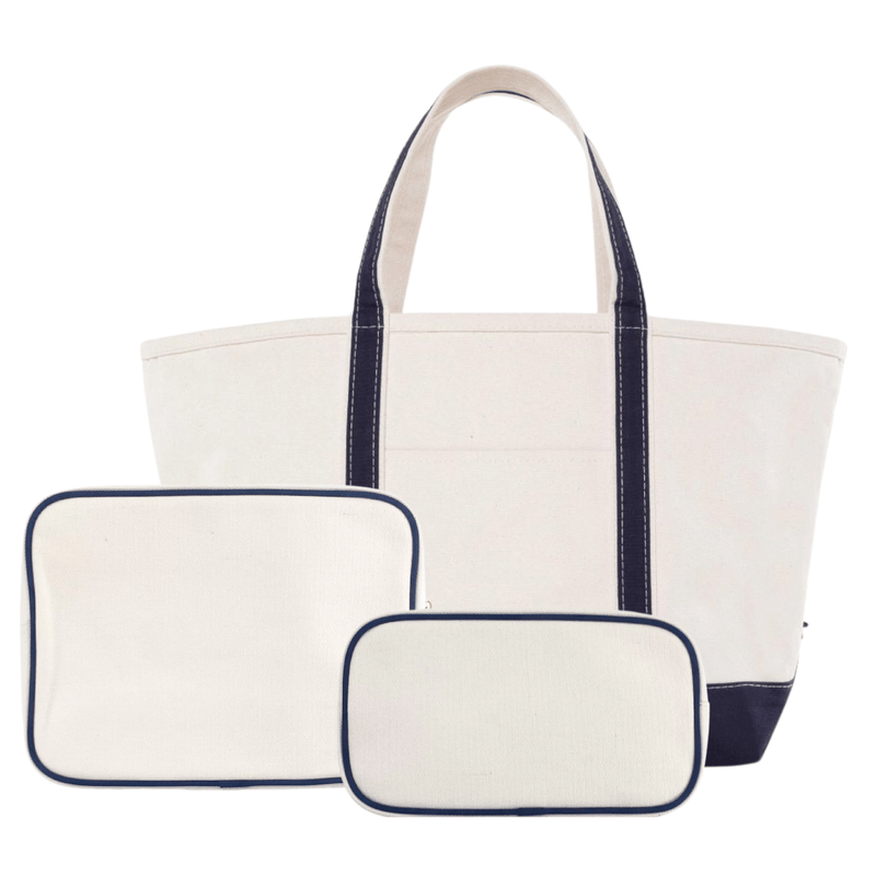 Embroidered Canvas Tote & Pouches with Applique Bundle