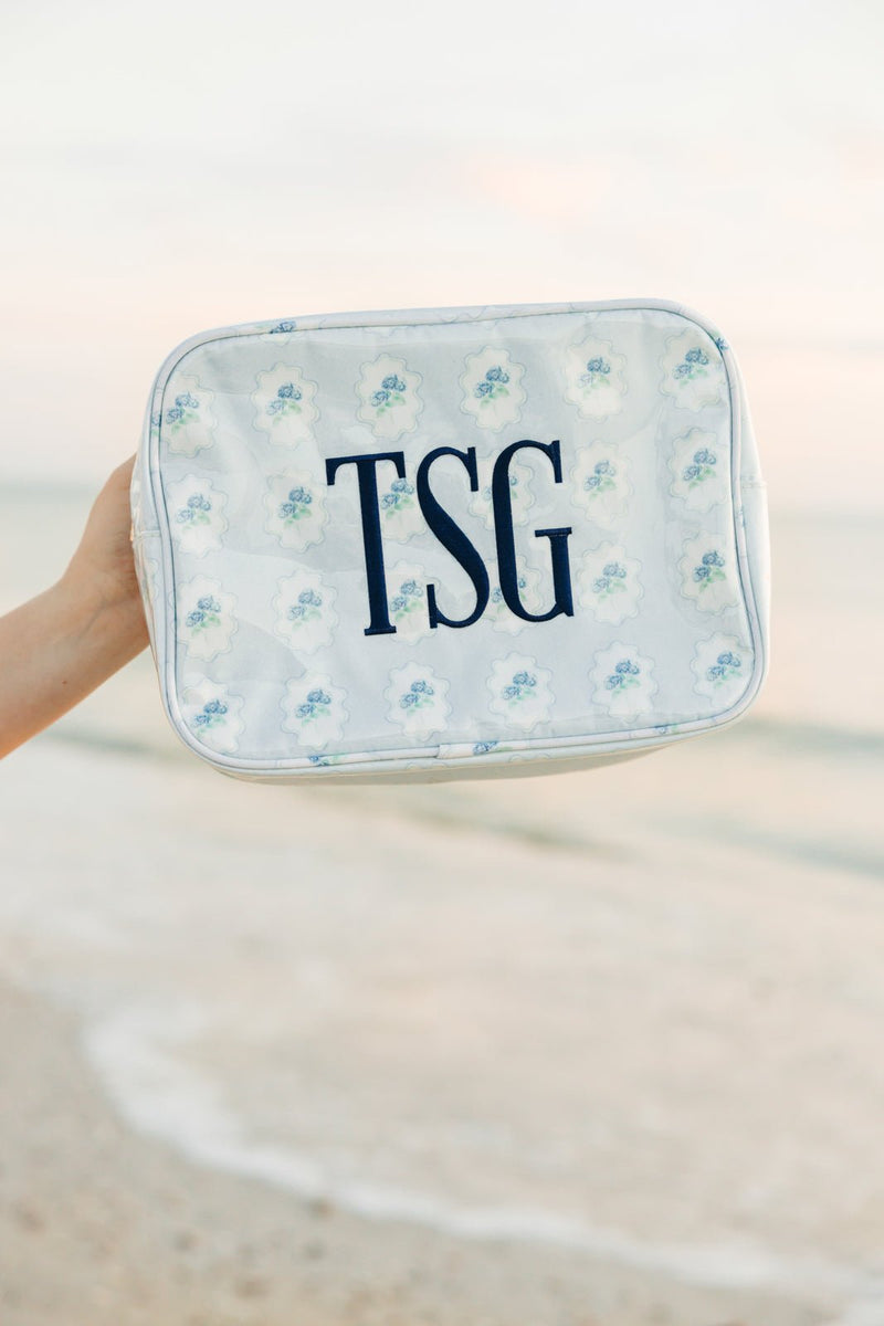 Embroidered Clear Coated Extra Large Pouch