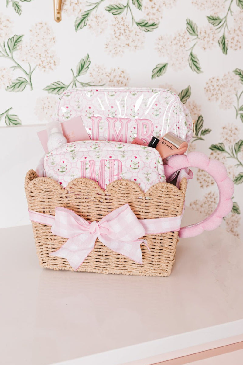 Embroidered Clear Coated Extra Large Pouch