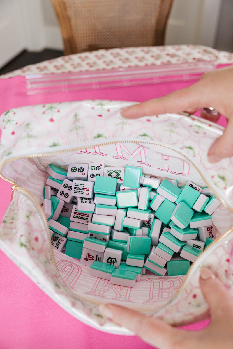 Embroidered Clear Coated Extra Large Pouch