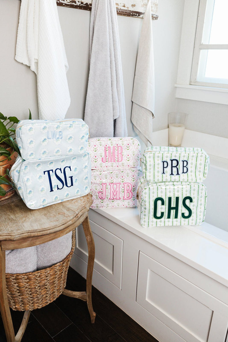 Embroidered Clear Coated Extra Large Pouch