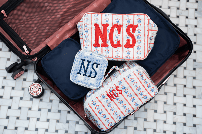 Embroidered Clear Coated Lay Flat Cosmetic Bag - @Nashville Tash x SWP