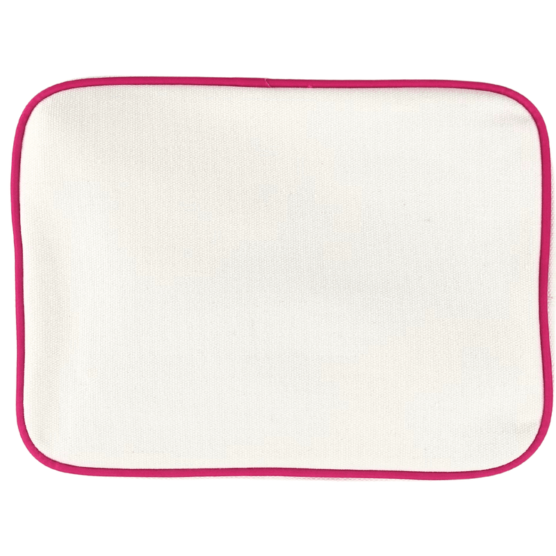 Embroidered Extra Large Canvas Pouch with Applique
