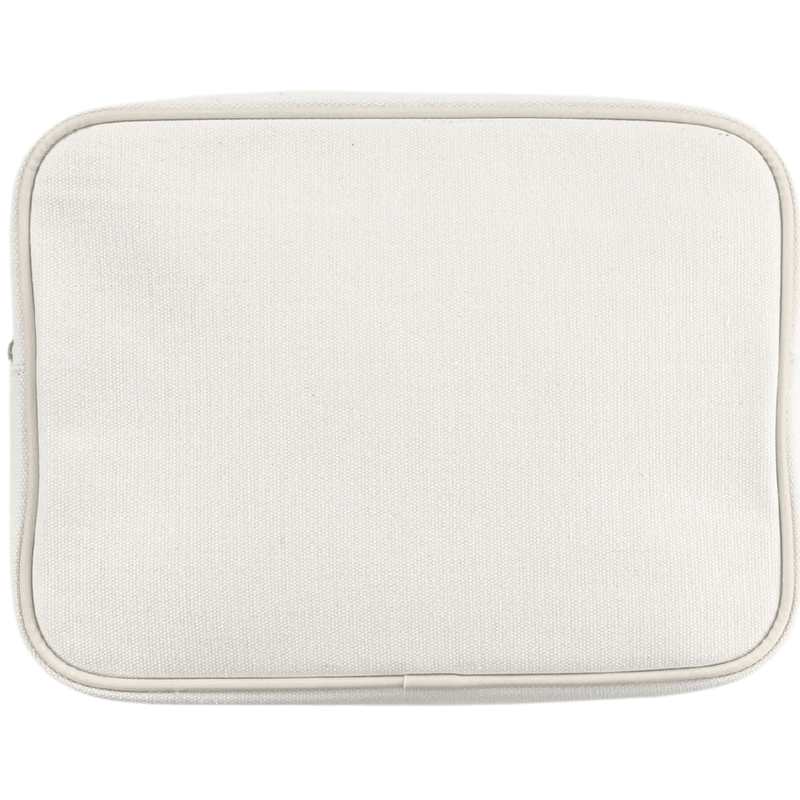 Embroidered Extra Large Canvas Pouch with Applique