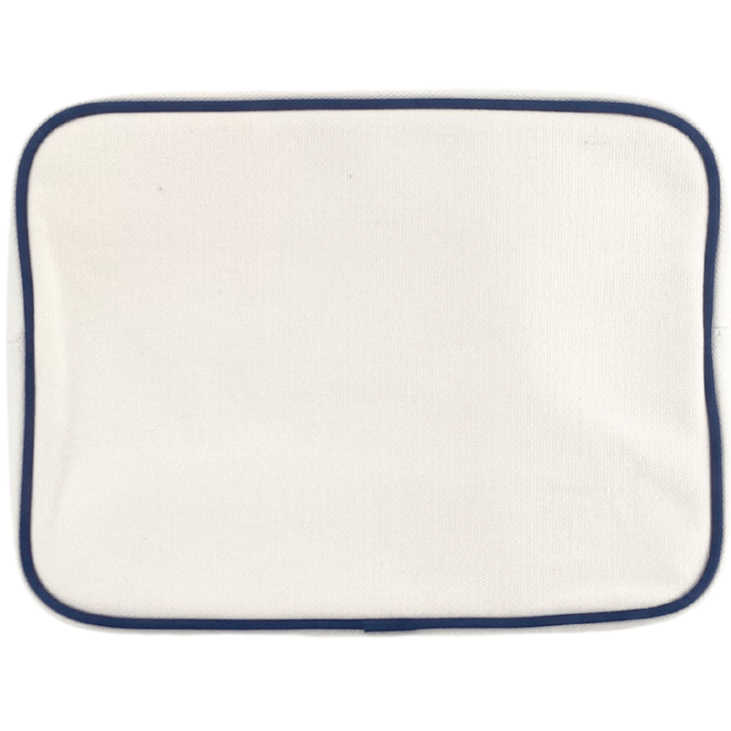 Embroidered Extra Large Canvas Pouch with Applique