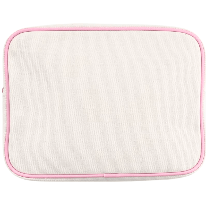 Embroidered Extra Large Canvas Pouch with Applique