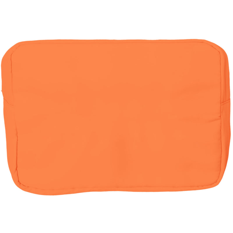 Embroidered extra large nylon pouch with roomy interior and durable zip closure