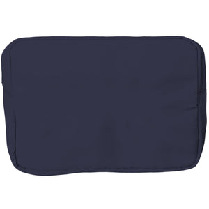 Navy extra large nylon pouch featuring embroidered monogram, perfect for cosmetics or packing