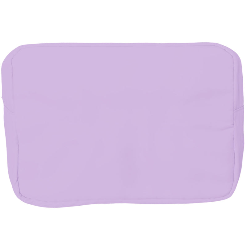Lavender extra large nylon pouch with embroidered monogram detail for organized travel storage