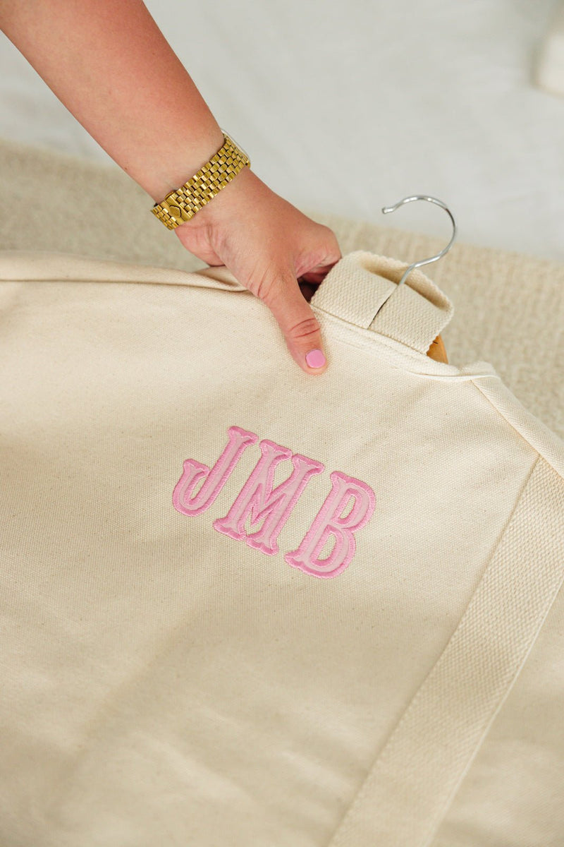 Embroidered Garment Bag with Applique