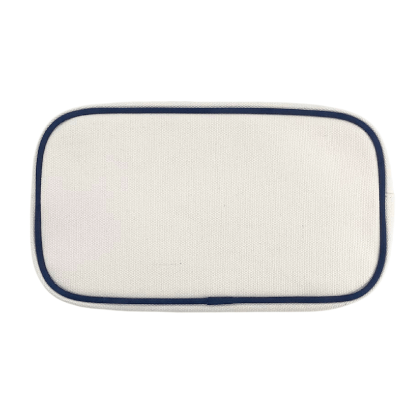 Embroidered Large Canvas Pouch with Applique