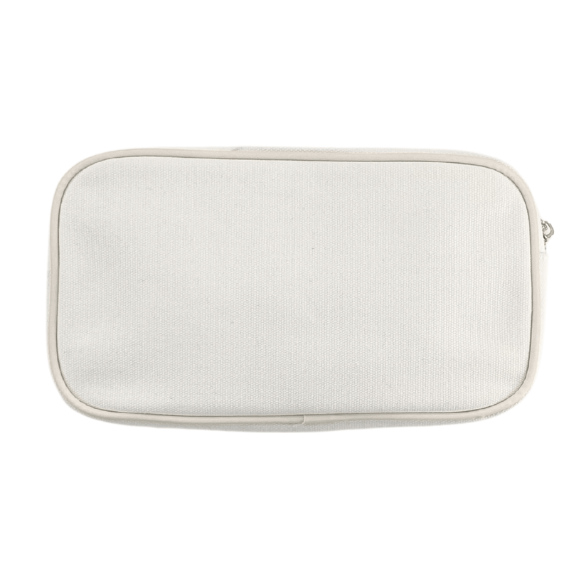 Embroidered Large Canvas Pouch with Applique