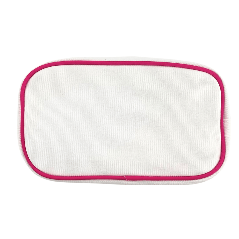 Embroidered Large Canvas Pouch with Applique