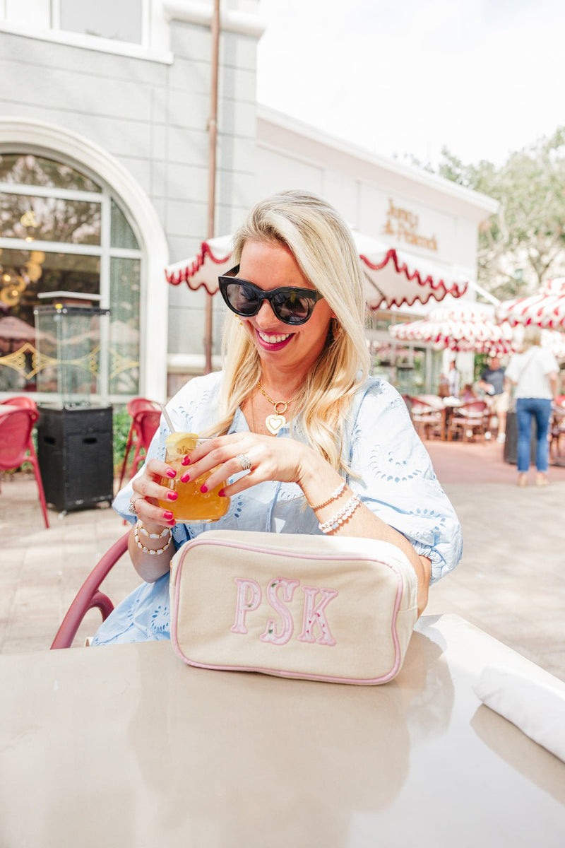 Embroidered Canvas Pouch with Applique Bundle (Large & Extra Large)