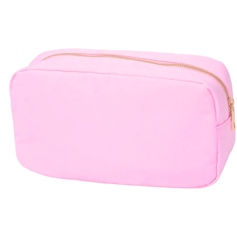 Embroidered Large Nylon Pouch with Applique