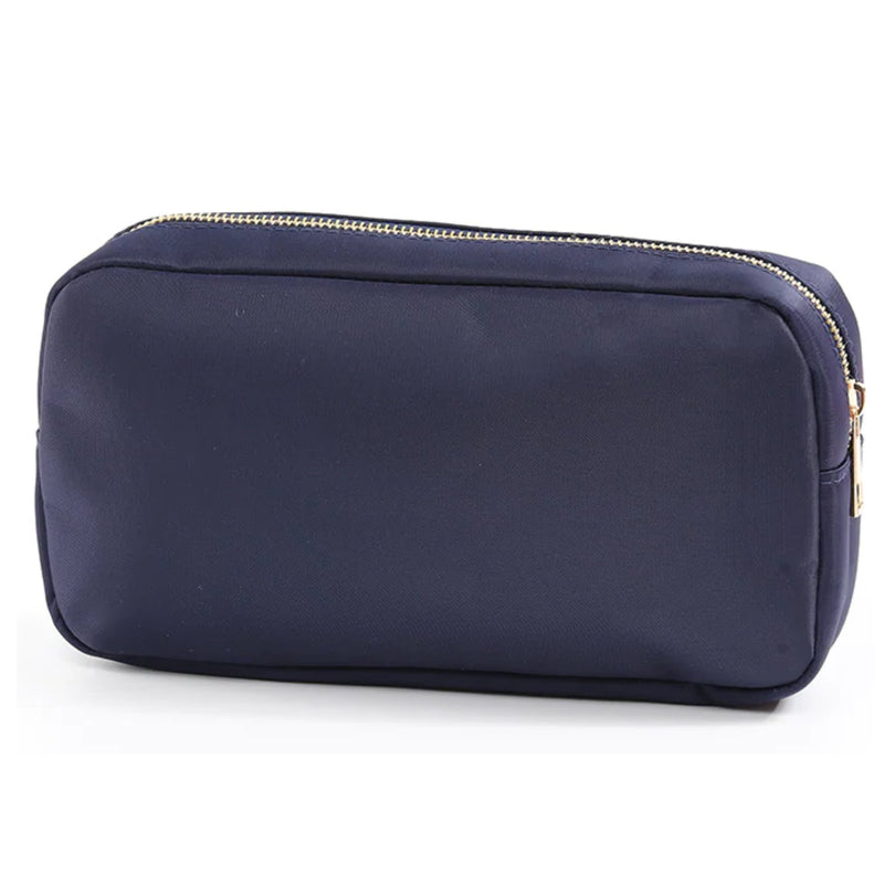 Embroidered Large Nylon Pouch with Applique