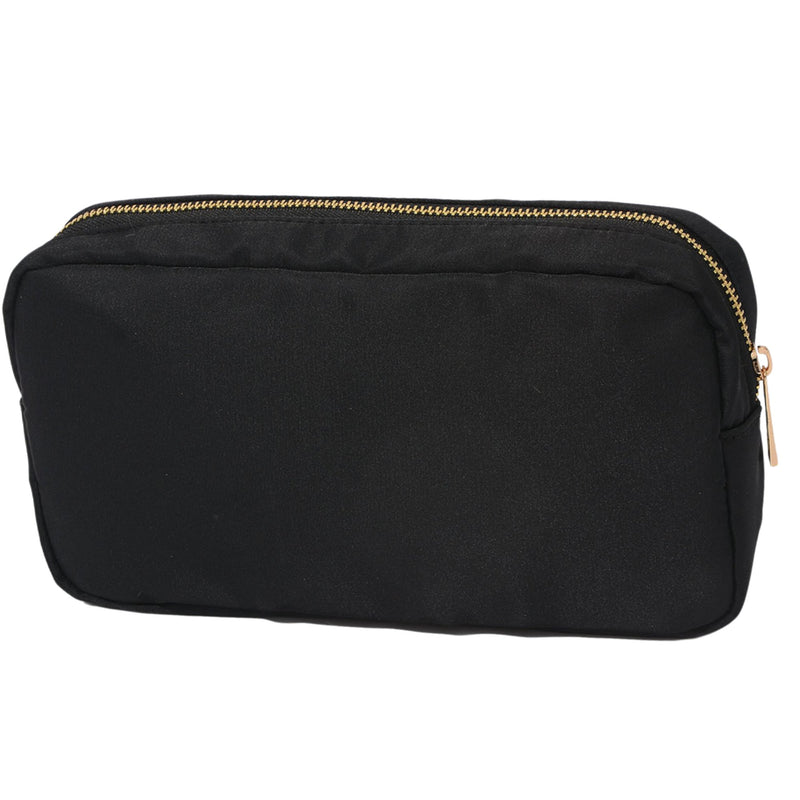 Embroidered Large Nylon Pouch with Applique