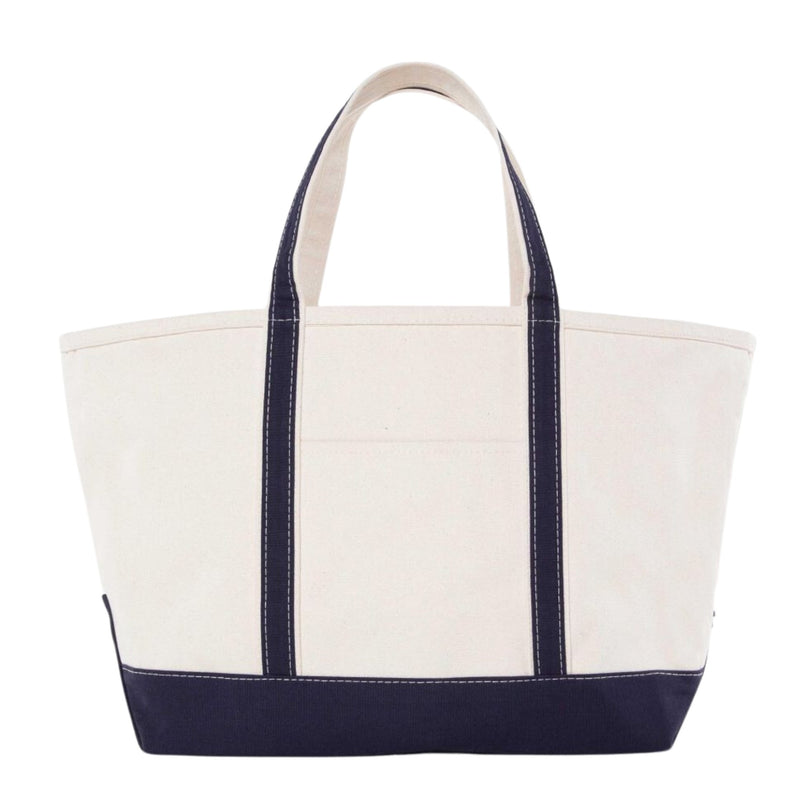 Embroidered mahjong canvas tote featuring structured silhouette and reinforced handles