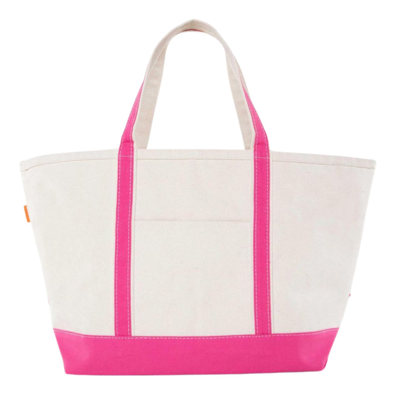Embroidered mahjong canvas tote featuring structured form and reinforced stitching