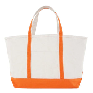 Personalized embroidered mahjong canvas tote with wide base and sturdy handles
